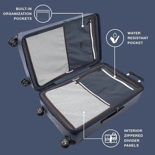 Miniatura 5 de Travelpro Platinum Elite Hardside - Maleta de policarbonato con cierre TSA, Azul Marino(True Navy Blue), Platinum Elite Hardside - Maleta