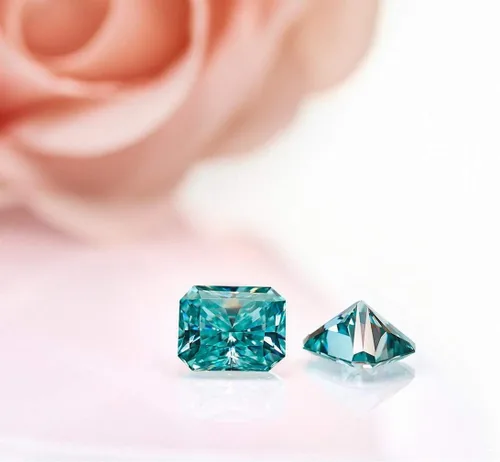 Miniatura 2 de Moissanita suelta 1.00CT-30.0CT, piedra de moissanita de color azul, claridad VVS1, piedra preciosa brillante de corte radiante para hacer anillos