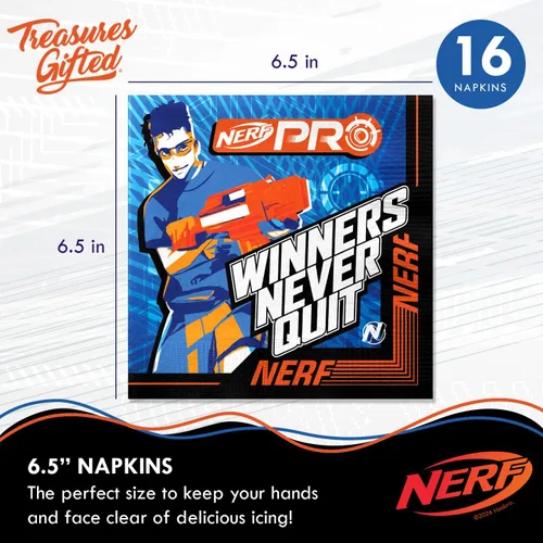 Miniatura 5 de Treasures Gifted Suministros para fiestas Nerf con licencia oficial – Sirve a 16 invitados – Juego clásico de vajilla – Decoraciones de fiesta