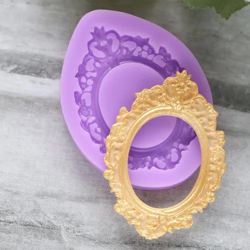 Miniatura 8 de Marco de espejo Molde de silicona Fondant Sugarcraft Cake Decorating Tools Chocolate Candy Mold-S