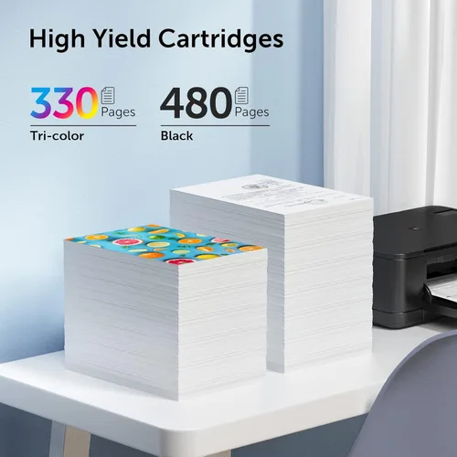 Miniatura 3 de Abfray Cartucho de tinta remanufacturado de repuesto para HP Ink 65XL compatible con OfficeJet 3755 3700 3752 3772 2652 2600 2655 5055 5000