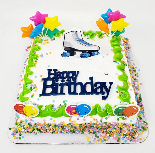 Decoración para pastel de cumpleaños de patinaje sobre ruedas (diseño único)