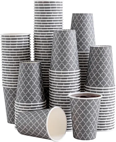 Miniatura 8 de Lamosi Tazas de Café de 10 oz Paquete de 200, Tazas de Café de Papel Desechables, Tazas Desechables, Taza de 10 oz para Bebidas Calientes, Taza