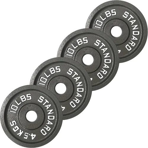 Miniatura 5 de Iron Crush Paquete de 4 discos olímpicos de hierro fundido, pesas libres con agujero de 2 pulgadas, acabado Hammertone, para entrenamiento de fuerza