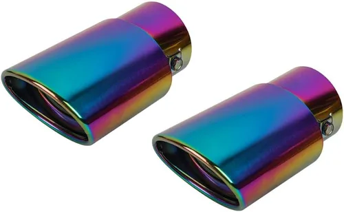 Miniatura 6 de 2 tubos de acero inoxidable para tubo de escape de automóvil, ajuste universal, diámetro de tubo de 1.5 a 2.25 pulgadas (negro, curvado)