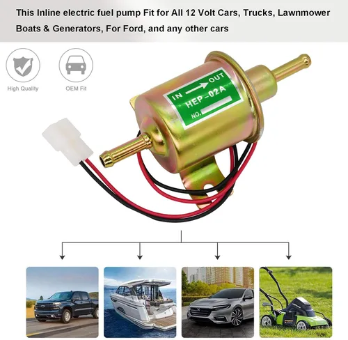 Miniatura 7 de Kit de bomba de combustible eléctrica universal de 12 V (3-6 PSI) bomba de combustible de baja presión en línea HEP-02A + línea de combustible