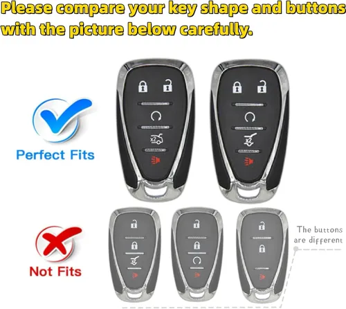 Miniatura 2 de Funda Inteligente para Llavero con Estuche y Soporte de Pulsera con Llavero para Chevy Chevrolet Equinox Malibu Cruze Tahoe Camaro Traverse Blazer