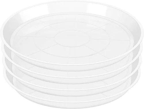 Miniatura 8 de OUPSAUI - Paquete de 4 platillos transparentes para plantas de 4, 6, 8, 10, 12, 14, 16, 18, 20, 22 pulgadas, bandejas de maceta extra grandes