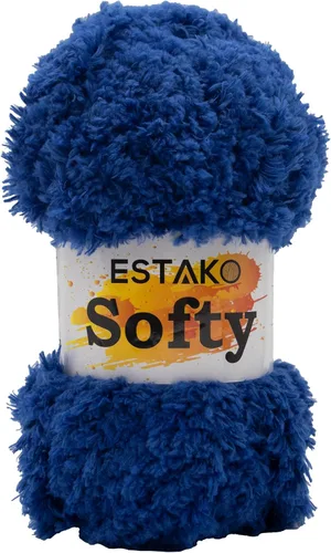 Miniatura 24 de Estako Softy 100% Poliéster Esponjoso Suave Grueso Peso #5 Hilado para Crochet y Tejido 3.52 oz (100 gr) 98 Yds (90 m) (9110 - Blanco)