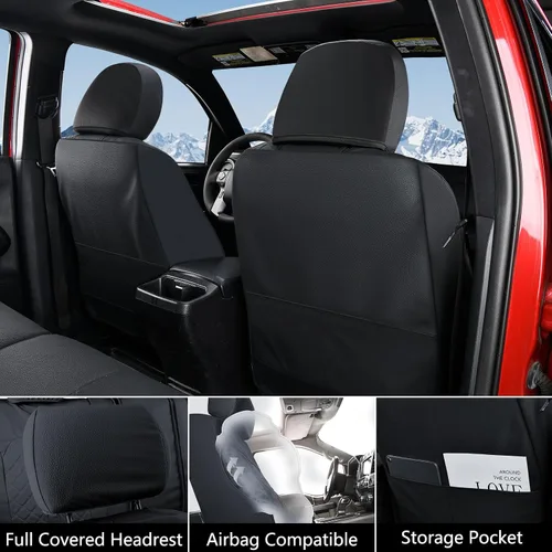 Miniatura 2 de Truckiipa Fundas de Asiento Automotrices Ajuste para Toyota Tacoma Asiento Delantero de Cuero Impermeable Cobertura Completa Fundas de Asiento