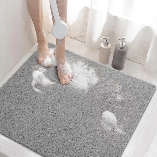 Miniatura 10 de HITSLAM Tapete de ducha antideslizante, tapete de bañera antideslizante de 24 x 32 pulgadas con drenaje, tapete de baño de ducha de PVC suave