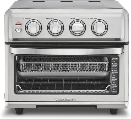 Miniatura 2 de Cuisinart Freidora de aire + horno tostador de convección, horno 8-1 con opciones para hornear, parrilla, asar y calentar, acero inoxidable, TOA-70