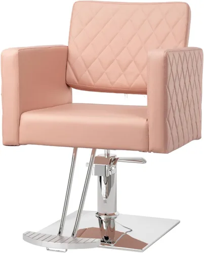 Miniatura 11 de Bonnlo Silla de salón para estilista asiento ancho, silla de peluquería hidráulica con reposapiés de aleación de aluminio, silla de peluquería negra