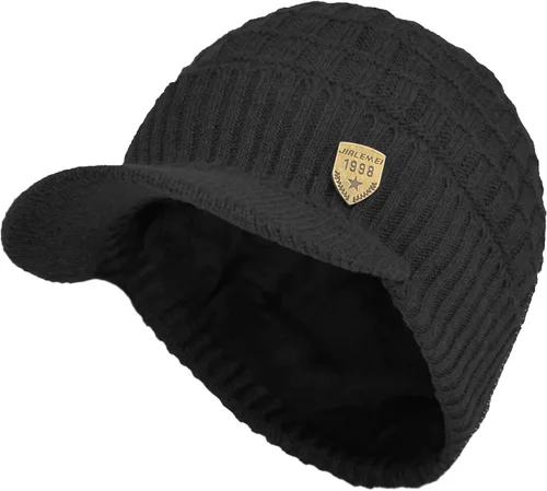 Janey&Rubbins Gorro de punto diario con orejeras con forro polar y calavera