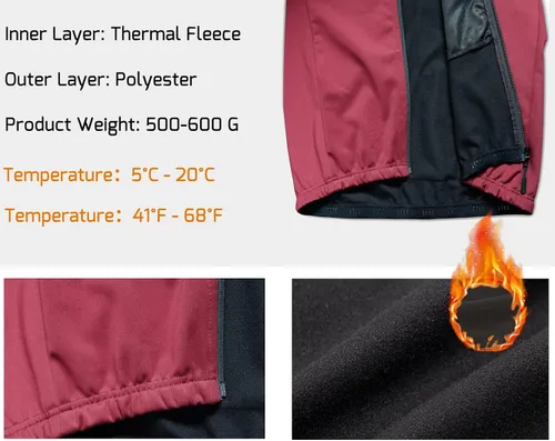 Miniatura 5 de Cycling Jackets for Men, Reflective Running Jacket Men Winter Cold Weather Cycling Clothing Full Zip with Pockets