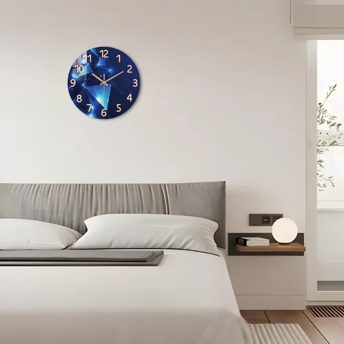 Miniatura 3 de Reloj de pared azul para dormitorio, reloj analógico moderno de 10 pulgadas, funciona con pilas, reloj de pared silencioso que no hace tictac