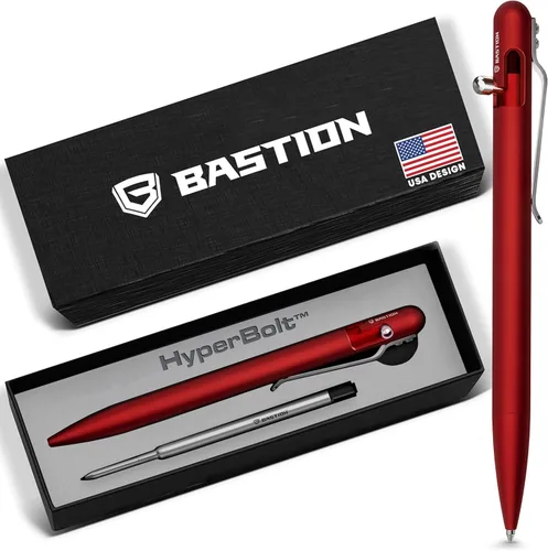 Miniatura 13 de BASTION® Bolígrafo Bolt Action Delgado de Lujo, Bolígrafo EDC Duradero con Punta Fina, Bolígrafo Profesional para Escuela y Trabajo - Acero Acero