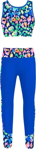 JEATHA Conjunto de camiseta sin mangas con pantalones para niñas y niñas, para gimnasia, yoga, entrenamiento, ropa deportiva