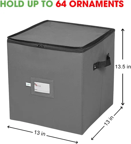 Miniatura 6 de Caja de almacenamiento de adornos de Navidad, 4 bandejas individuales, contenedor de almacenamiento de Navidad, se adapta a 64 bolas de decoración