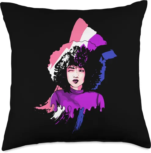 Miniatura 5 de African American Genderfluid Pride LGBTQ Gifts Afro Girl Genderfluid Flag History Melanin Black Pride - Almohada de 16 x 16 pulgadas, multicolor