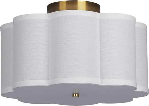 Miniatura 9 de Vexagyle Lámpara de techo moderna de montaje empotrado, lámpara de guardería de 3 luces con pantalla de tela blanca tipo pétalo, lámpara de techo