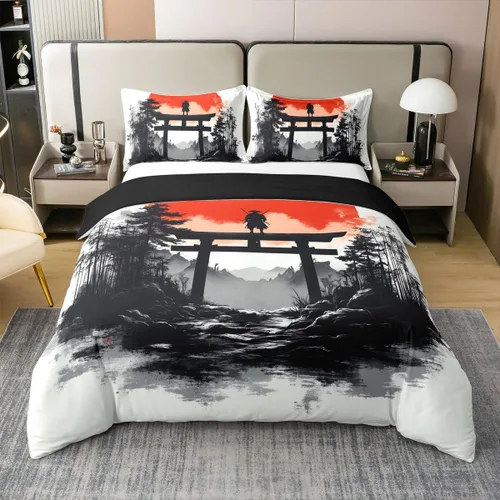 Miniatura 29 de Juego de ropa de cama tamaño King 100% algodón con notas musicales de piano y clave musical, juego de ropa de cama para niños y niñas, diseño retro