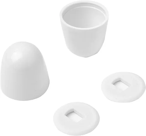 Miniatura 3 de Tapones para pernos de inodoro, 2 paquetes de tapas de inodoro redondas de plástico universales, con arandelas adicionales para una fácil