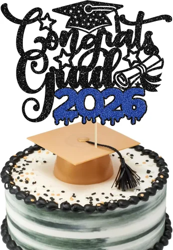 Miniatura 15 de Paquete de 24 adornos para cupcakes de clase 2026 con purpurina 2026 Felicidades Graduación Diploma Done Cupcake Picks 2026 Graduación Temática