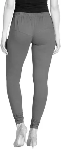 Miniatura 4 de ladyline Leggings Churidar elásticos de algodón para mujer Extra largos de longitud completa de cintura alta Talla regular y grande Pantalones