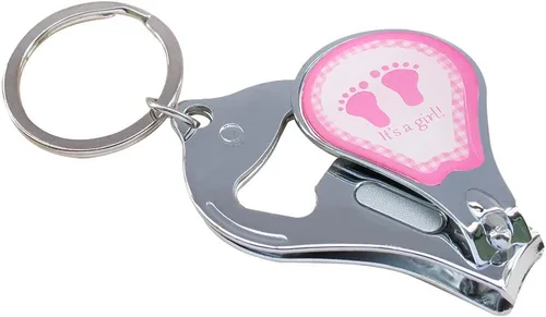 Baby Shower Pink Girl Llavero Favores (12 piezas) Cortauñas y abrebotellas Regalo de fiesta para invitados