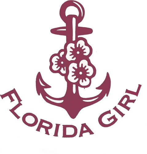 Calcomanía de vinilo personalizada de Anchor Florida Girl, calcomanía de parachoques de playa de hibisco, para vasos, computadoras portátiles,