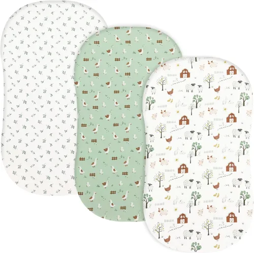Miniatura 9 de david's kids Juego de 4 sábanas ajustadas para cuna, juego de sábanas para bebé ultra suaves, transpirables y cómodas, neutras, para niños y niñas