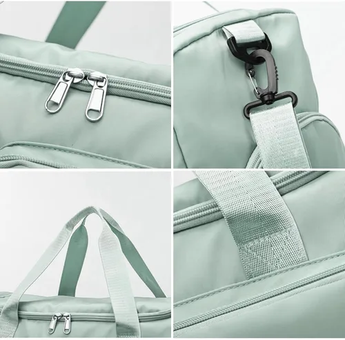 Miniatura 5 de Suruid Bolsa de gimnasio deportiva con compartimento para zapatos, bolsa de viaje con bolsillo separado seco y húmedo para hombres y mujeres, bolsa