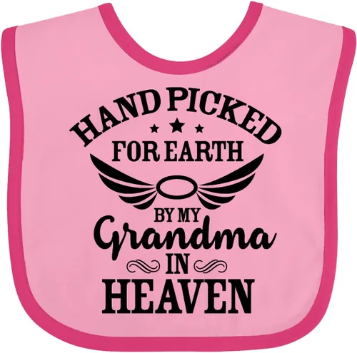 Miniatura 6 de inktastic Handpicked for Earth By My Grandma in Heaven Angel Wings Baby Bib