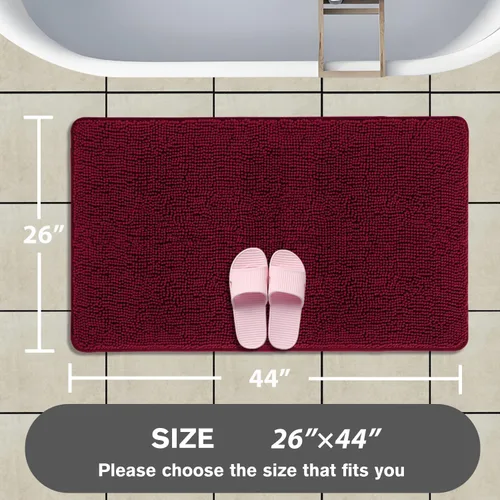 Miniatura 384 de Alfombra de baño pequeña de 12 x 18 pulgadas, lavable y absorbente, antideslizante, alfombra de baño de felpilla gruesa y suave para baño, ducha
