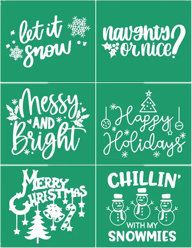 Miniatura 23 de JAJADO JAAJDO - Plantillas de pantalla de seda para árbol de Navidad, adornos de campanas de Navidad, plantillas de serigrafía para decoraciones