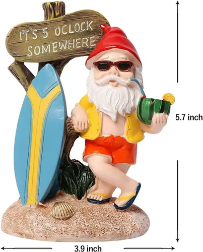 Miniatura 5 de Estatua divertida de gnomos de jardín para exteriores, decoración de resina de las 5 en punto, resistente a la intemperie, regalo de humor