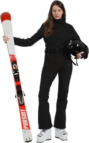 Miniatura 93 de GSOU SNOW Traje de esquí para mujer, traje de nieve delgado de una pieza, chaqueta de nieve, impermeable, resistente al viento, deportes al aire