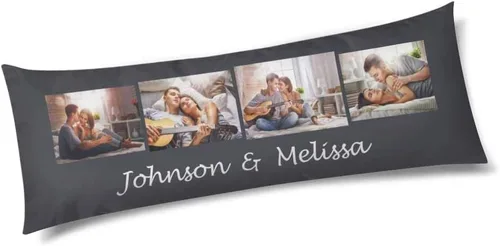 InterestPrint Funda de almohada corporal personalizada de 21 x 60 pulgadas, con nombre de imagen, imagen, texto, funda de almohada corporal para N.º