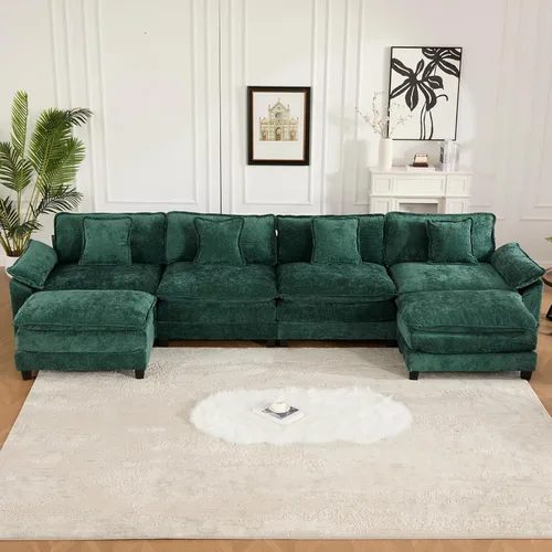 Miniatura 2 de Sofá modular modular de felpilla beige de 78 pulgadas para sala de estar, sofá modular de felpilla beige para sala de estar, sofás para sala