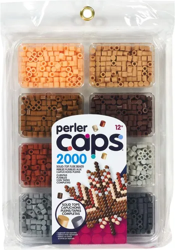 Perler Bandeja de cuentas con tapas de colores neutros, 2000 piezas