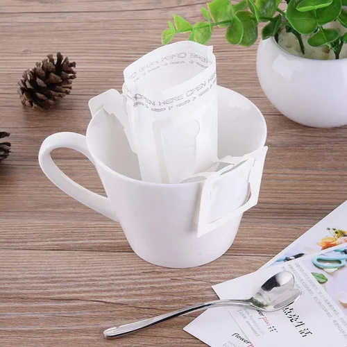 Miniatura 4 de Bolsa de papel de filtro de café portátil, 100 unidades, bolsa de café colgante para goteo, perfecta para viajes, camping, hogar, oficina