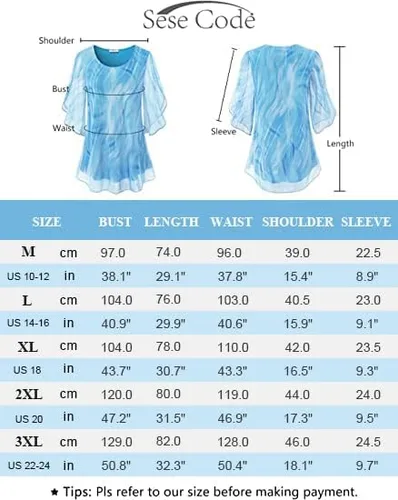 Miniatura 5 de SeSe Code - Blusa de malla para mujer con volantes y manga 34 holgada y elástica