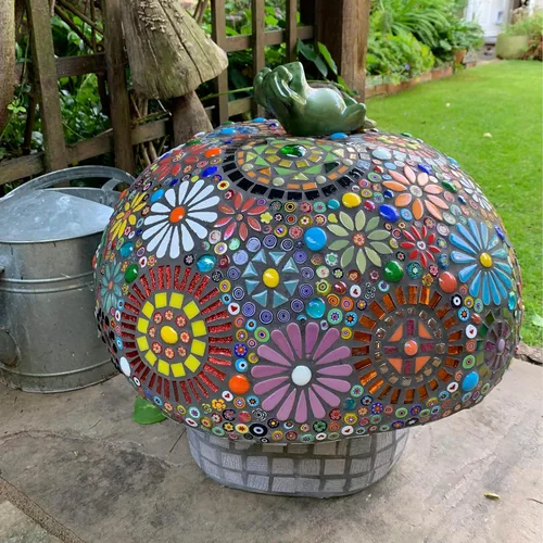Miniatura 4 de EDFLIFE Millefiori de vidrio plano para suministros de fabricación de mosaicos, azulejos de mosaico para manualidades con azulejos de vidrio