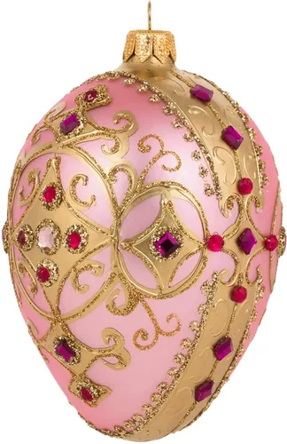 Miniatura 7 de Miss Christmas Palace Collection 2025 - Adorno para árbol de Navidad de cristal soplado de 5 pulgadas, color rosa y dorado (rosa barroco)