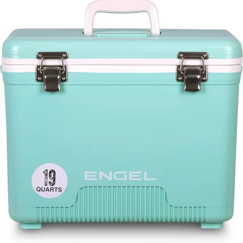 Miniatura 18 de Engel Hielera Drybox de 19 cuartos de galón, a prueba de fugas, hermética, y lonchera pequeña de carcasa dura para hombres y mujeres Azul
