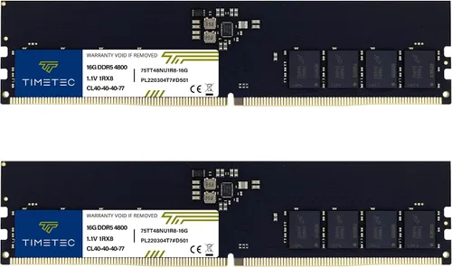 Miniatura 11 de Timetec Actualización del módulo RAM de memoria de escritorio UDIMM DDR5 sin búfer sin ECC 1.1V 288 pines (4800 MHz, 16 GB)
