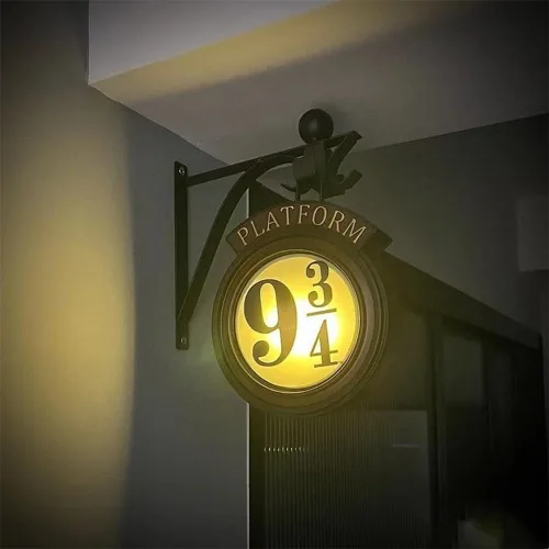 Luz Nocturna Vintage Plataforma 9 3/4, Luz Nocturna Colgante 9 ¾, Luces de Señalización Decoración del Hogar, Regalo para Fanáticos (Estándar)