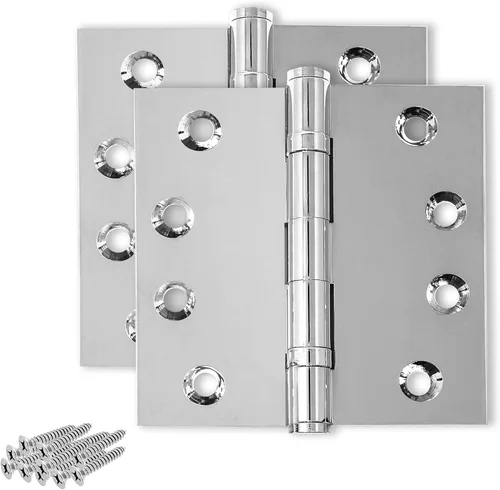 Miniatura 30 de Bisagra negra resistente para puerta, rodamiento de bolas negro mate, 4 x 4 pulgadas, resistente, juego de 2 bisagras de puerta de latón macizo