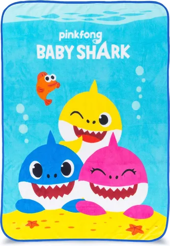 Miniatura 5 de Franco - Ropa de cama infantil de microfibra súper suave, 46 pulgadas x 60 pulgadas, diseño de Baby Shark Tiburón bebé